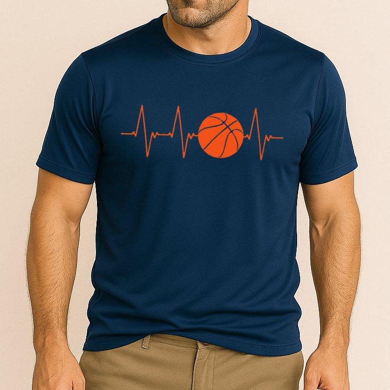 Basketball Heartbeat Bball Gift Cooling Performance Crew T-Shirt