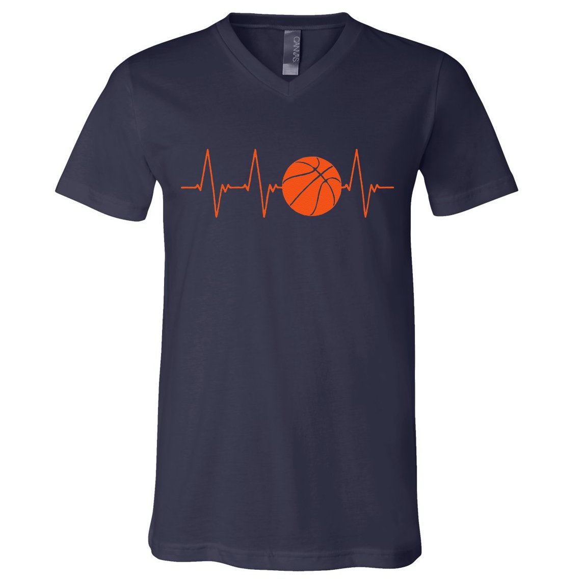 Basketball Heartbeat Bball Gift V-Neck T-Shirt