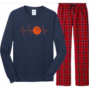 Basketball Heartbeat Bball Gift Long Sleeve Pajama Set