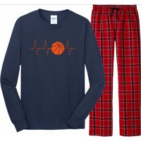 Basketball Heartbeat Bball Gift Long Sleeve Pajama Set