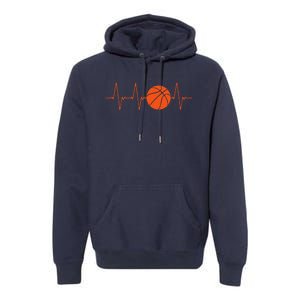 Basketball Heartbeat Bball Gift Premium Hoodie