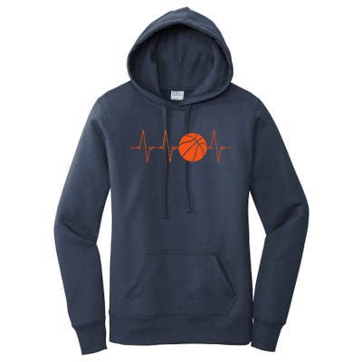 Basketball Heartbeat Bball Gift Women's Pullover Hoodie