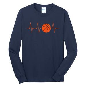 Basketball Heartbeat Bball Gift Tall Long Sleeve T-Shirt