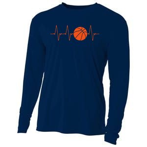 Basketball Heartbeat Bball Gift Cooling Performance Long Sleeve Crew