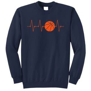 Basketball Heartbeat Bball Gift Tall Sweatshirt