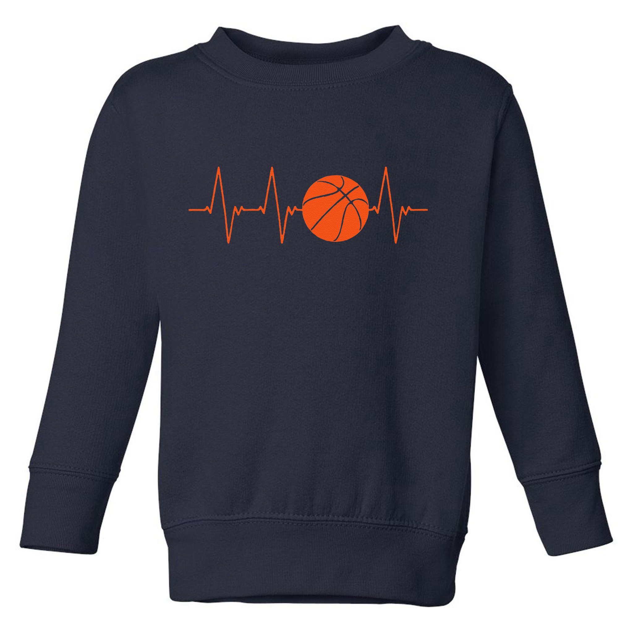 Basketball Heartbeat Bball Gift Toddler Sweatshirt