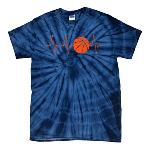 Basketball Heartbeat Bball Gift Tie-Dye T-Shirt