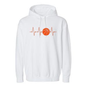 Basketball Heartbeat Bball Gift Garment-Dyed Fleece Hoodie