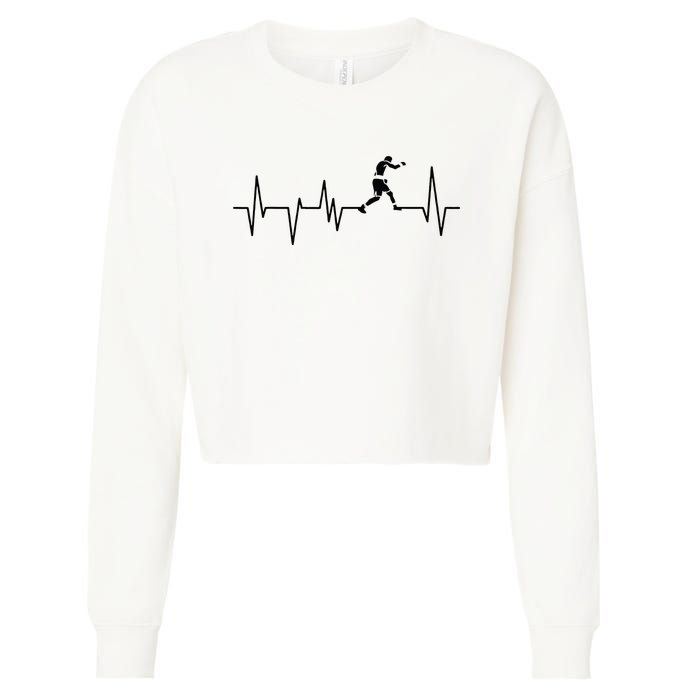 Boxer Heartbeat Boxing Gift Boxing Lover Boxing Trainer Cropped Pullover Crew