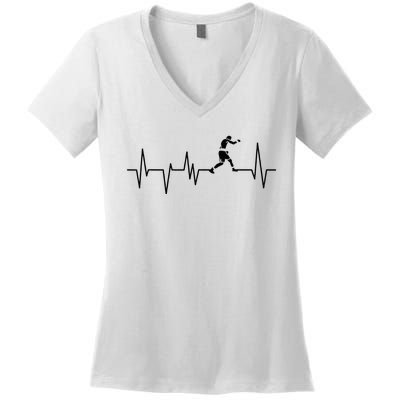 Boxer Heartbeat Boxing Gift Boxing Lover Boxing Trainer Women's V-Neck T-Shirt