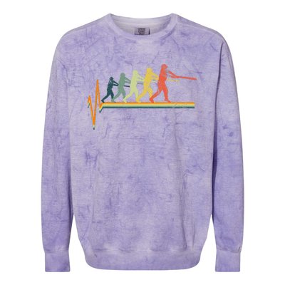 Baseball Heartbeat Colorblast Crewneck Sweatshirt