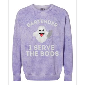 Bartender Halloween Bartender Ghost I Serve The Boos Colorblast Crewneck Sweatshirt