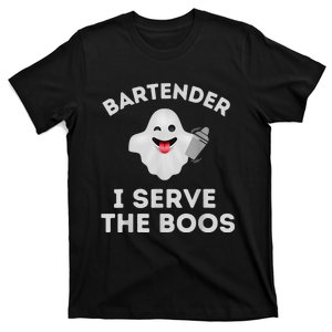 Bartender Halloween Bartender Ghost I Serve The Boos T-Shirt