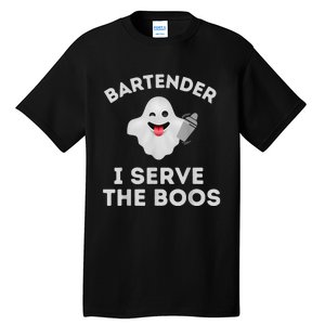 Bartender Halloween Bartender Ghost I Serve The Boos Tall T-Shirt