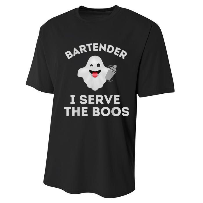 Bartender Halloween Bartender Ghost I Serve The Boos Performance Sprint T-Shirt