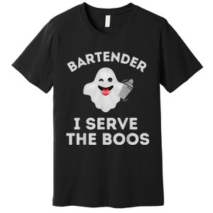 Bartender Halloween Bartender Ghost I Serve The Boos Premium T-Shirt