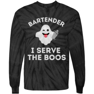 Bartender Halloween Bartender Ghost I Serve The Boos Tie-Dye Long Sleeve Shirt