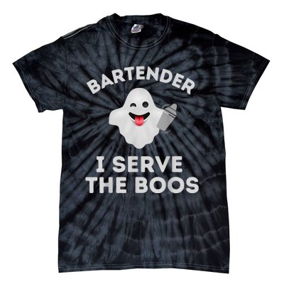 Bartender Halloween Bartender Ghost I Serve The Boos Tie-Dye T-Shirt