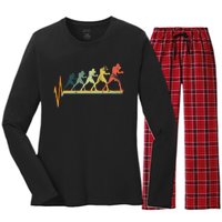 Boxing Heartbeat Boxer Gift Love Women's Long Sleeve Flannel Pajama Set 