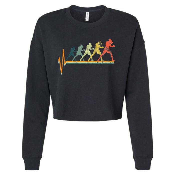 Boxing Heartbeat Boxer Gift Love Cropped Pullover Crew