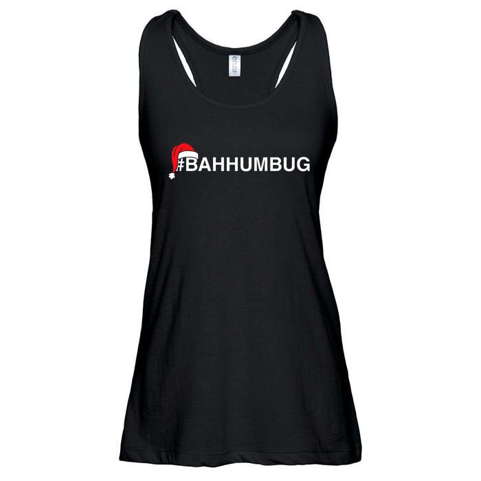 Bahhumbug Hashtag Bah Humbug Santa Hat Grumpy Hate Ladies Essential Flowy Tank