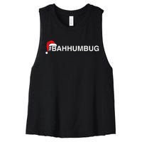 Bahhumbug Hashtag Bah Humbug Santa Hat Grumpy Hate Women's Racerback Cropped Tank