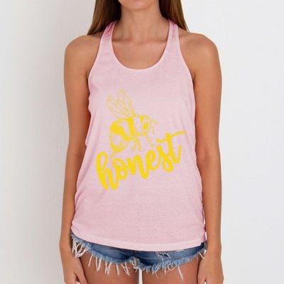 Bee Honest Be Honest Lovely Summer Bee Honesty Truth Trust Meaningful Gift Women's Knotted Racerback Tank