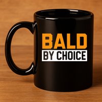 Bald Head Baldy Baldheaded No Hair Baldie Bald Guy 11oz C Handle Ceramic Mug