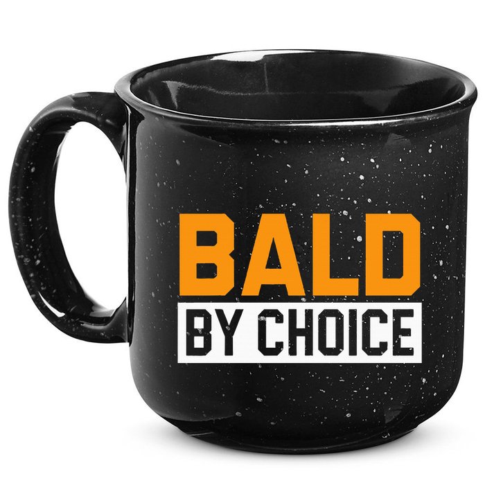 Bald Head Baldy Baldheaded No Hair Baldie Bald Guy 15oz Campfire Ceramic Mug
