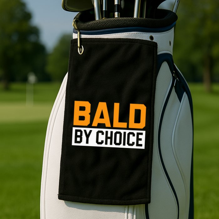 Bald Head Baldy Baldheaded No Hair Baldie Bald Guy Golf Towel
