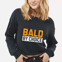 Bald Head Baldy Baldheaded No Hair Baldie Bald Guy Cropped Pullover Crew