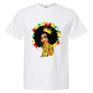 Black History Black Queen Afro Melanin Juneteenth Dripping Garment-Dyed Heavyweight T-Shirt