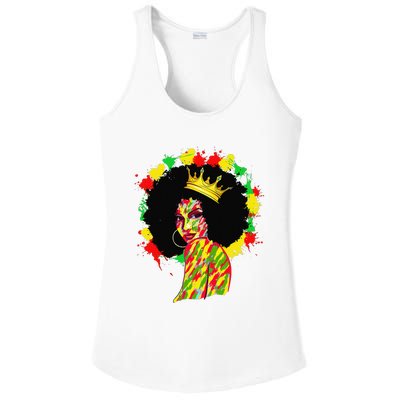 Black History Black Queen Afro Melanin Juneteenth Dripping Ladies PosiCharge Competitor Racerback Tank