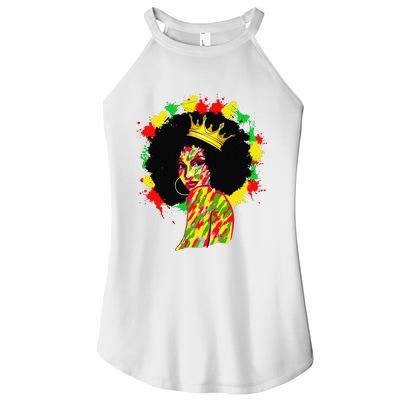 Black History Black Queen Afro Melanin Juneteenth Dripping Women’s Perfect Tri Rocker Tank