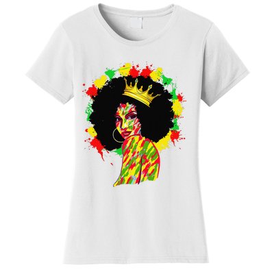 Black History Black Queen Afro Melanin Juneteenth Dripping Women's T-Shirt