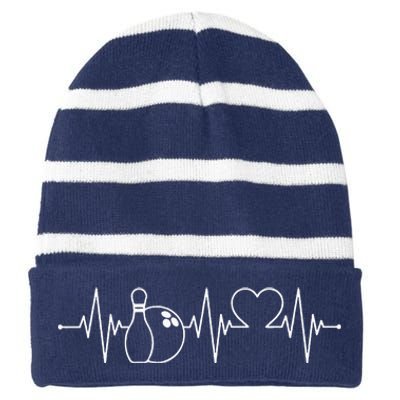 Bowling Heartbeat Bowler Striped Beanie with Solid Band