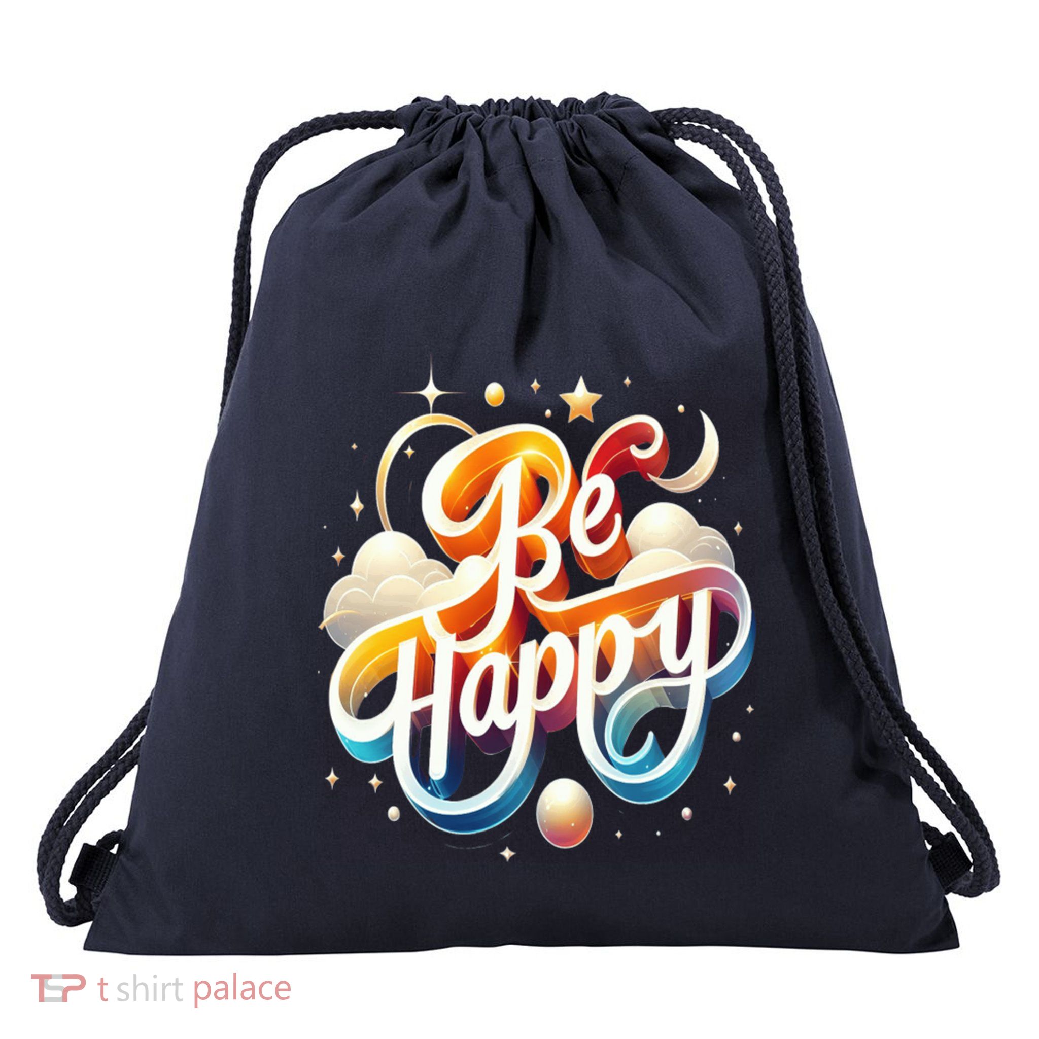 Be Happy Drawstring Bag