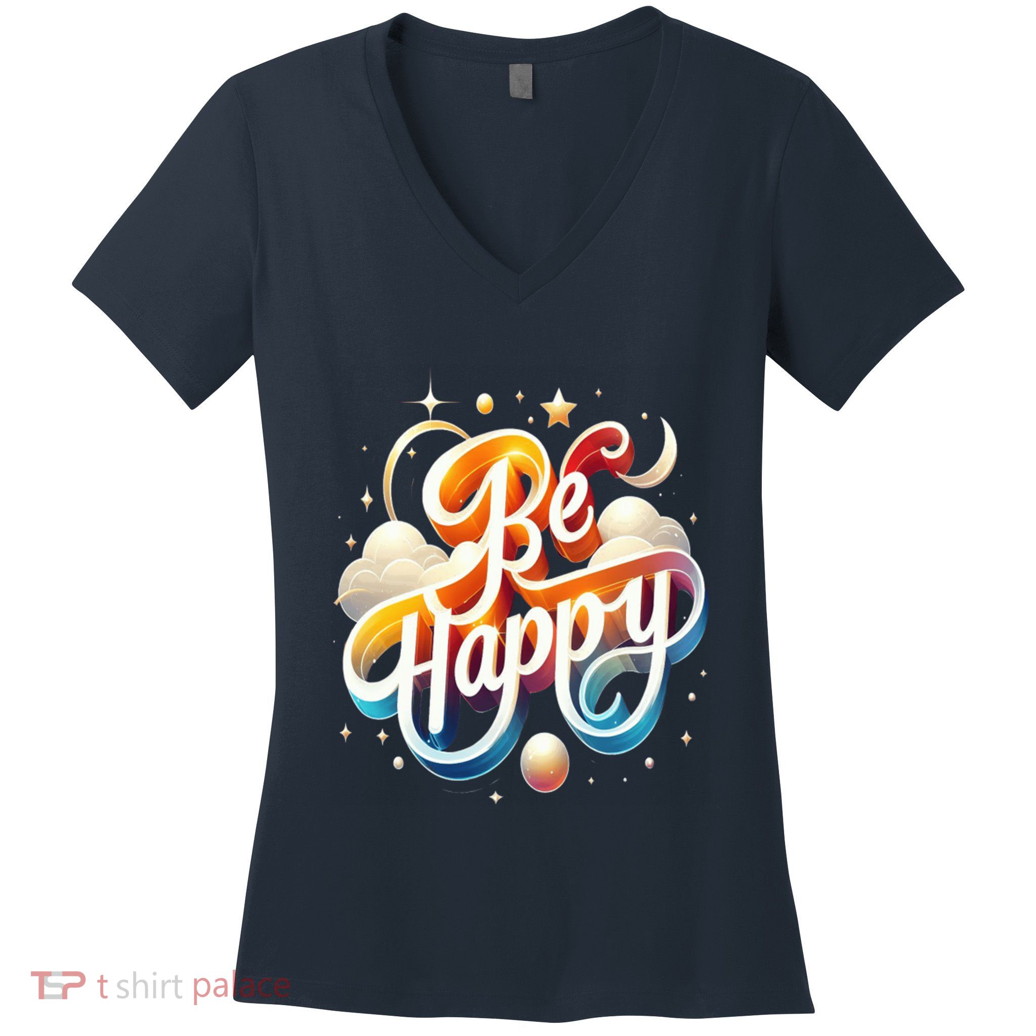 Be Happy Women's V-Neck T-Shirt