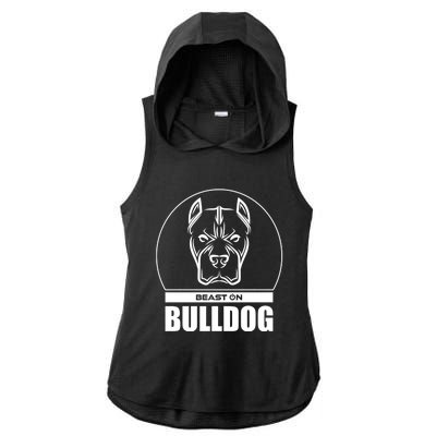 Bulldog Head Beast Gym Fitness Training Workout Gains Gift Ladies PosiCharge Tri-Blend Wicking Draft Hoodie Tank