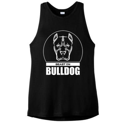 Bulldog Head Beast Gym Fitness Training Workout Gains Gift Ladies PosiCharge Tri-Blend Wicking Tank