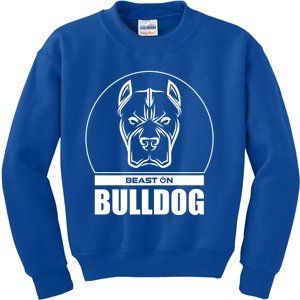 Bulldog Head Beast Gym Fitness Training Workout Gains Gift Kids Sweatshirt