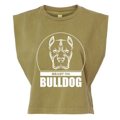 Bulldog Head Beast Gym Fitness Training Workout Gains Gift Garment-Dyed Women's Muscle Tee