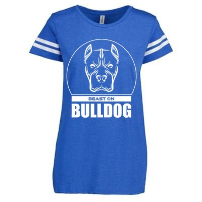 Bulldog Head Beast Gym Fitness Training Workout Gains Gift Enza Ladies Jersey Football T-Shirt