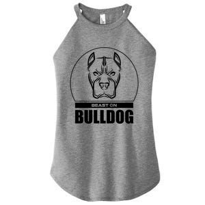 Bulldog Head Beast Gym Fitness Training Workout Gains Gift Women's Perfect Tri Rocker Tank