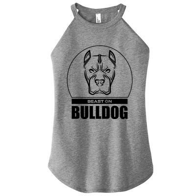 Bulldog Head Beast Gym Fitness Training Workout Gains Gift Women's Perfect Tri Rocker Tank