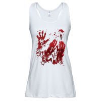 Bloody Halloween Blood Splatter Zombie Hand Graphic Ladies Essential Flowy Tank