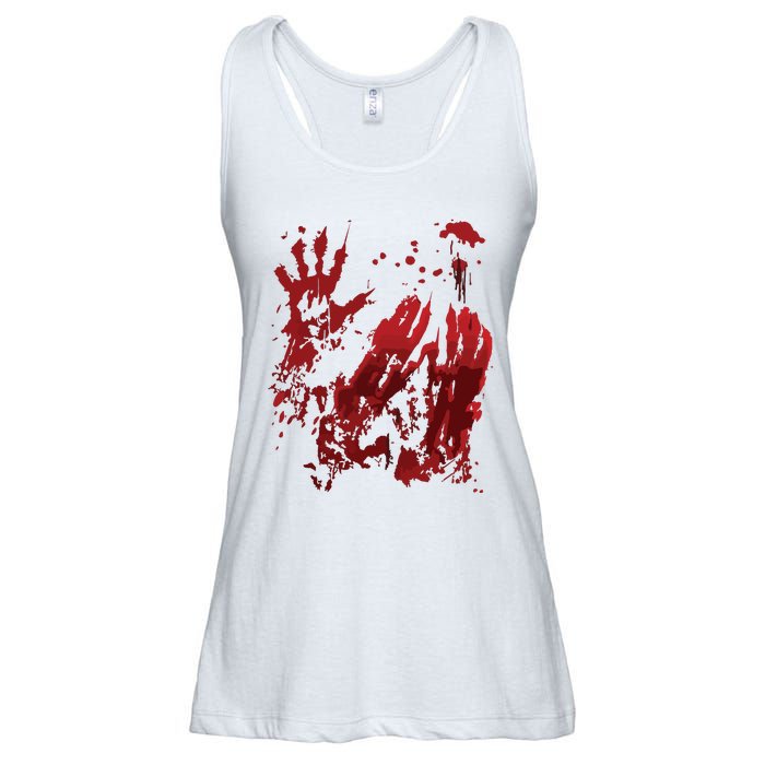 Bloody Halloween Blood Splatter Zombie Hand Graphic Ladies Essential Flowy Tank