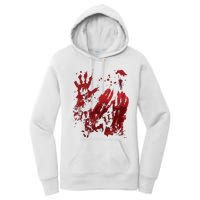 Bloody Halloween Blood Splatter Zombie Hand Graphic Women's Pullover Hoodie