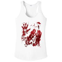 Bloody Halloween Blood Splatter Zombie Hand Graphic Ladies PosiCharge Competitor Racerback Tank