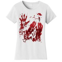 Bloody Halloween Blood Splatter Zombie Hand Graphic Women's T-Shirt